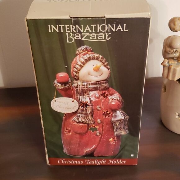 Vintage Porcelain Santa Christmas Tealight Holder - Picture 2 of 11